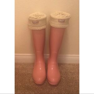 Gloss Light Pink Tall Hunter Boots-Rare